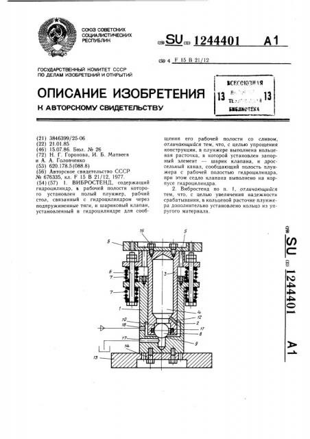 Вибростенд (патент 1244401)