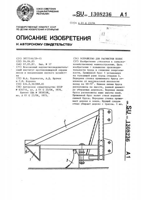 Устройство для расчистки полос (патент 1308236)