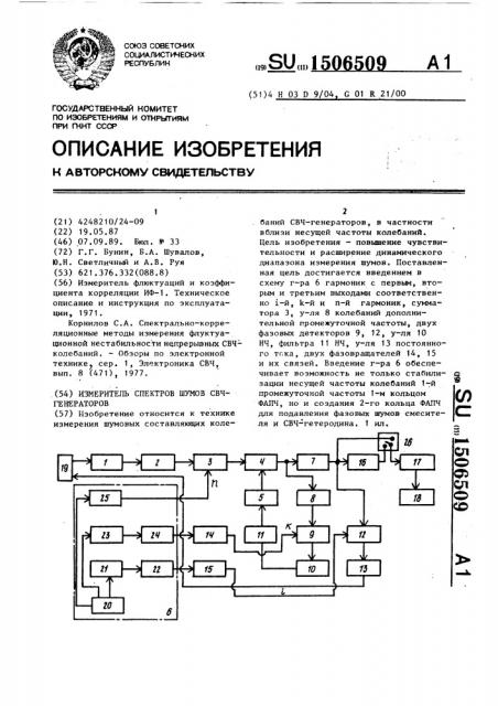 Измеритель спектров шумов свч-генераторов (патент 1506509)