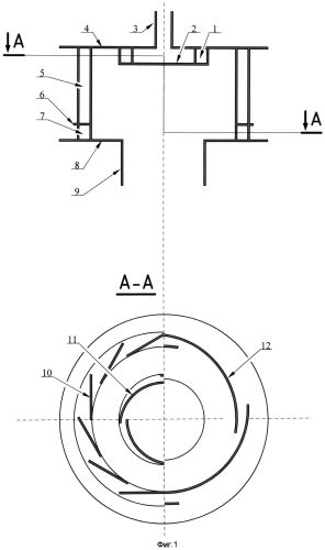 Вихревая камера для контакта газа и жидкости (патент 2555029)