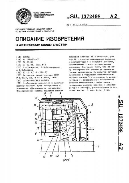 Электрическая машина (патент 1372498)