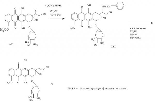 Производные антрациклинов, способ получения 13-бензенидсульфонилгидразоновых производных антрациклинов, способ получения 13-деоксиантрациклинов, способ получения 5-имино-13-деоксиантрациклинов (патент 2404188)