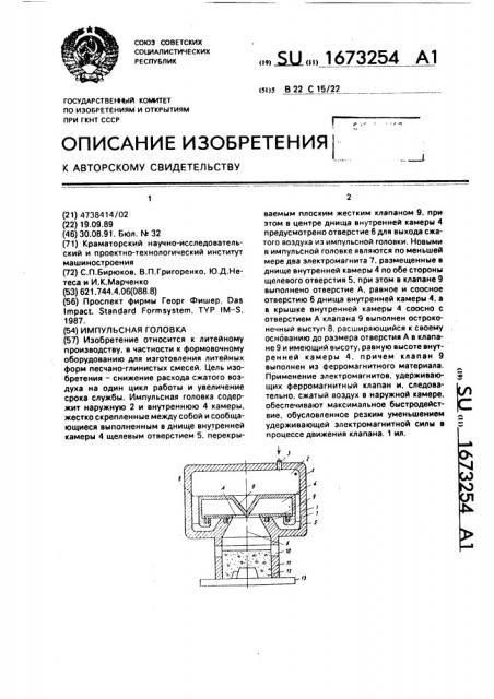 Импульсная головка (патент 1673254)