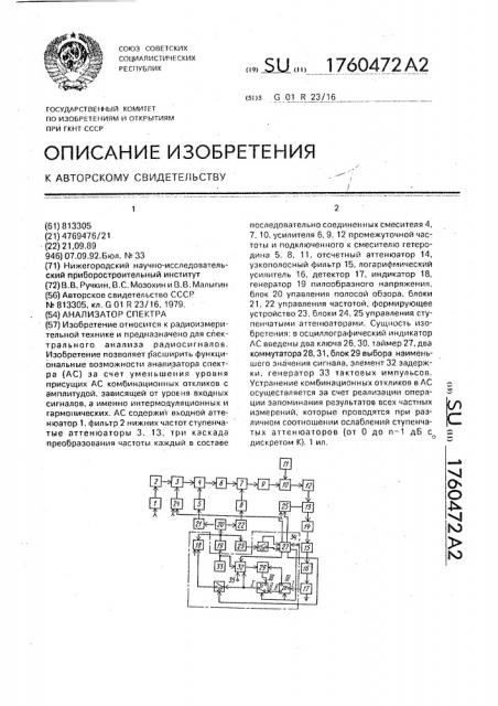 Анализатор спектра (патент 1760472)