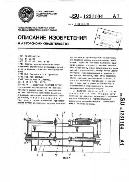 Щеточный рабочий орган (патент 1231104)