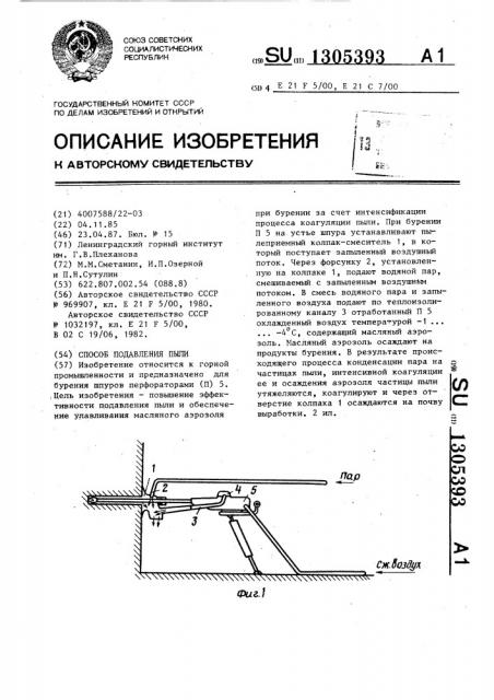 Способ подавления пыли (патент 1305393)