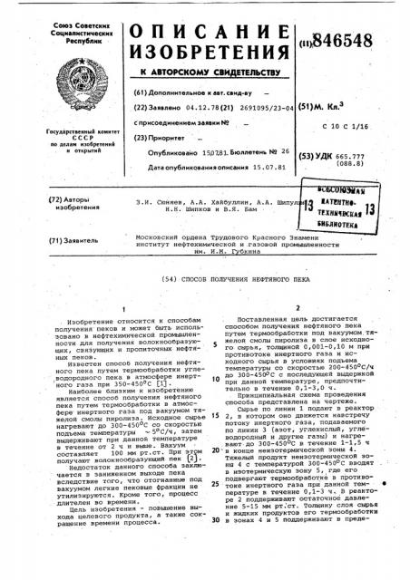 Способ получения нефтяного пека (патент 846548)