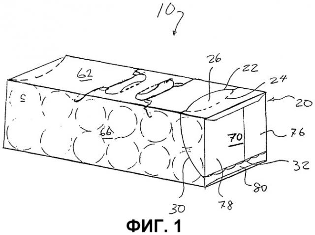 Картонная коробка с раздаточным устройством (патент 2277061)