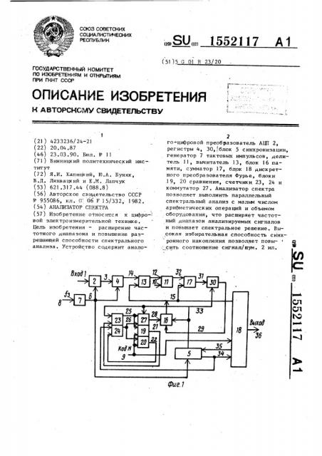 Анализатор спектра (патент 1552117)