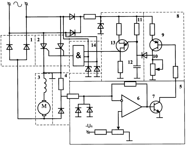 Устройство для стабилизации частоты вращения однофазного коллекторного электродвигателя повышенной надежности (патент 2568816)