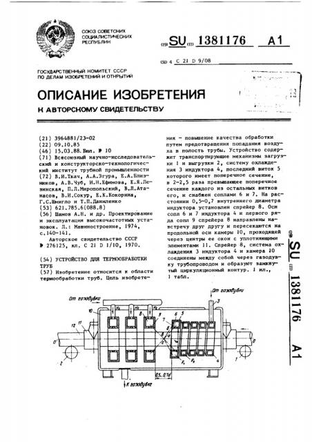 Устройство для термообработки труб (патент 1381176)