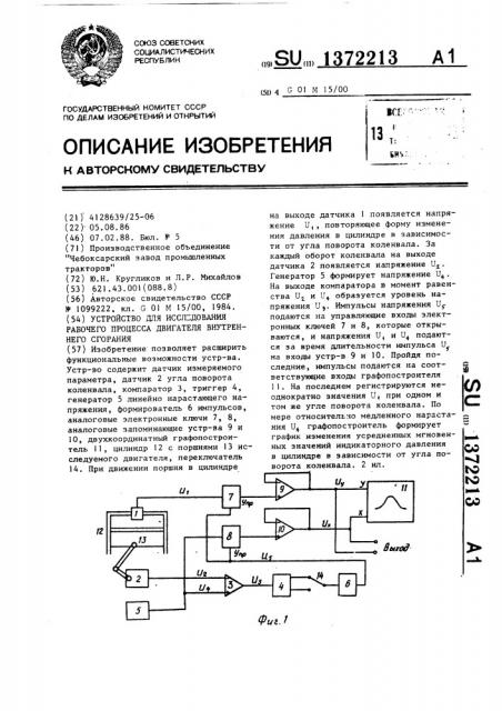 Устройство для исследования рабочего процесса двигателя внутреннего сгорания (патент 1372213)