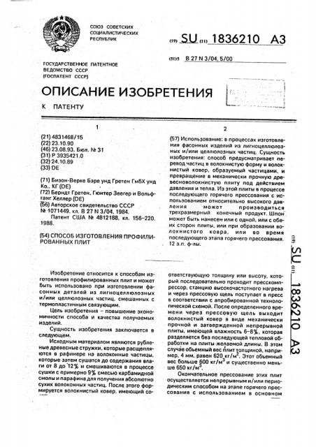 Способ изготовления профилированных плит (патент 1836210)