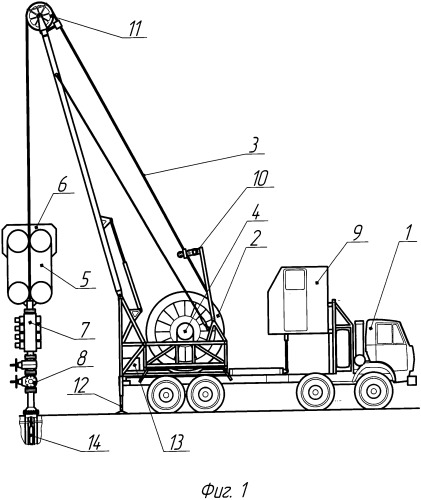 Агрегат для ремонта нефтяных и газовых скважин и способ спуска и подъема гибкой трубы с помощью данного агрегата (патент 2520976)