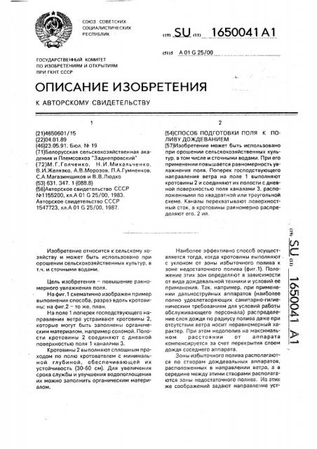 Способ подготовки поля к поливу дождеванием (патент 1650041)