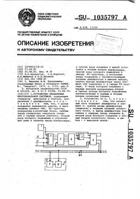 Устройство управления многоканальной системой (патент 1035797)