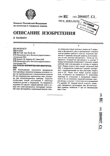 Способ формирования микрорельефа (патент 2004037)