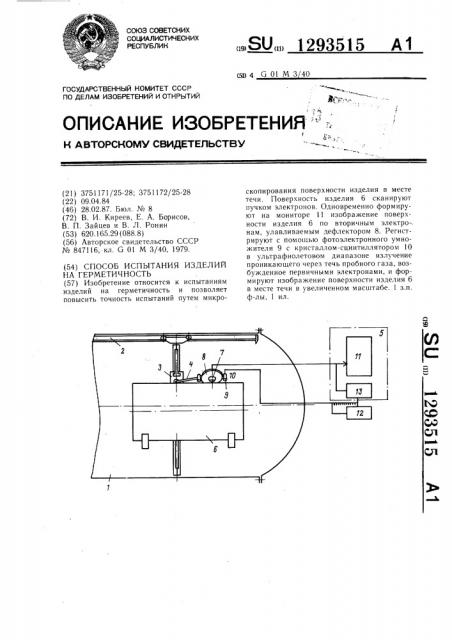 Способ испытания изделий на герметичность (патент 1293515)