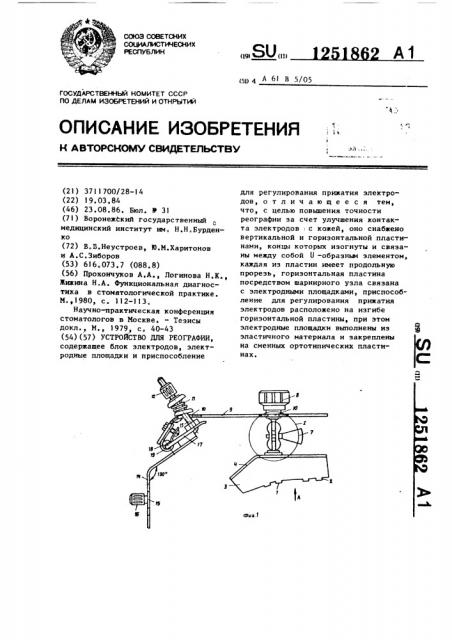 Устройство для реографии (патент 1251862)