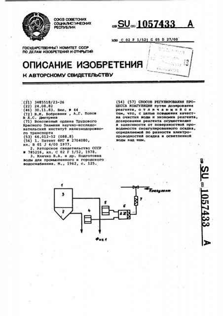 Способ регулирования процесса коагуляции (патент 1057433)