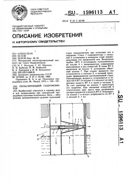 Пульсирующий гидромонитор (патент 1596113)