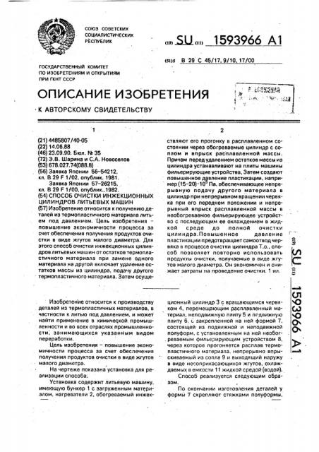 Способ очистки инжекционных цилиндров литьевых машин (патент 1593966)