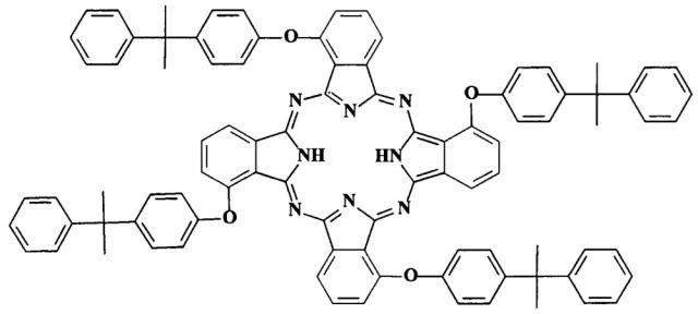 Металлокомплексы окта-4,5-[4-(1-метил-1-фенилэтил)фенокси]фталоцианина в качестве люминесцентных материалов и красителей для полимерных материалов и способ их получения (патент 2641743)