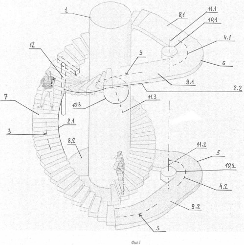Винтовой эскалатор (патент 2349535)