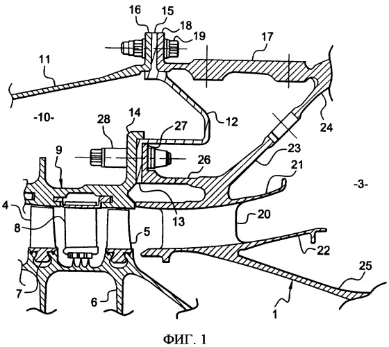 Диффузор турбореактивного двигателя и турбореактивный двигатель (патент 2365762)