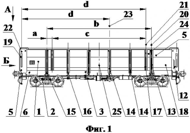 Полувагон железнодорожный (патент 2656795)