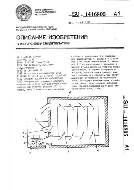 Система воздушного охлаждения (патент 1416805)