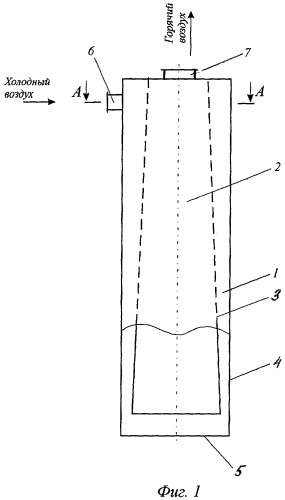 Циклонный теплообменный элемент рекуператора (патент 2282106)