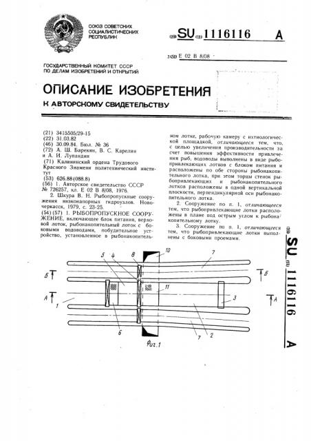 Рыбопропускное сооружение (патент 1116116)