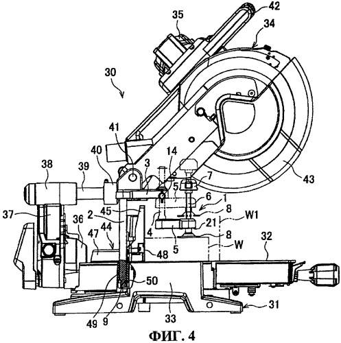 Зажимное приспособление и настольный круглопильный станок (патент 2397862)