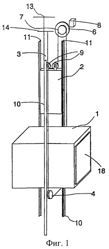 Лифт, канатоведущий шкив лифта и покрытие для канатных канавок канатоведущего шкива лифта (патент 2317937)