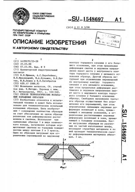 Способ технологических испытаний кольцевых образцов (патент 1548697)