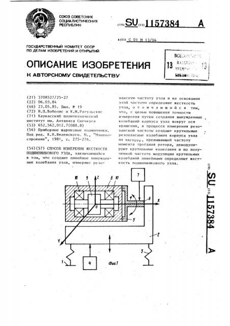 Способ измерения жесткости подшипникового узла (патент 1157384)