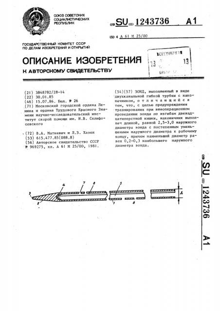 Зонд (патент 1243736)