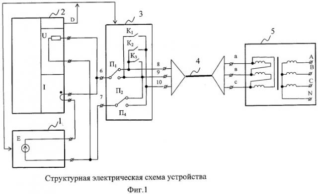 Устройство для измерения тока и потерь холостого хода силовых трансформаторов при малом напряжении (патент 2282862)