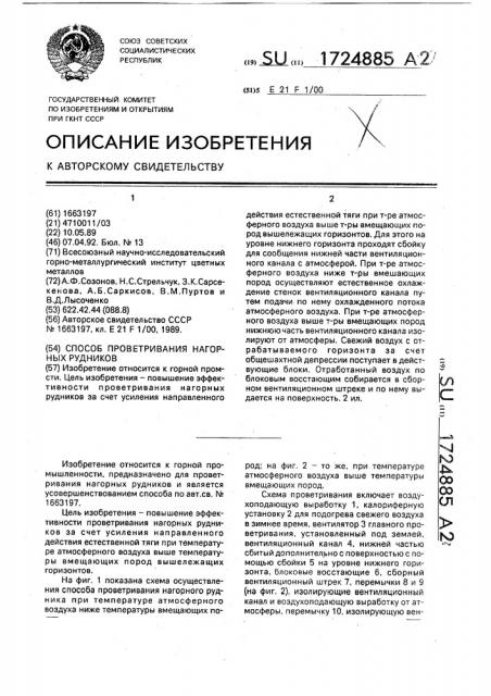 Способ проветривания нагорных рудников (патент 1724885)
