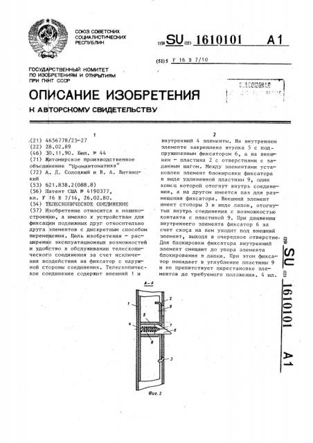 Телескопическое соединение (патент 1610101)
