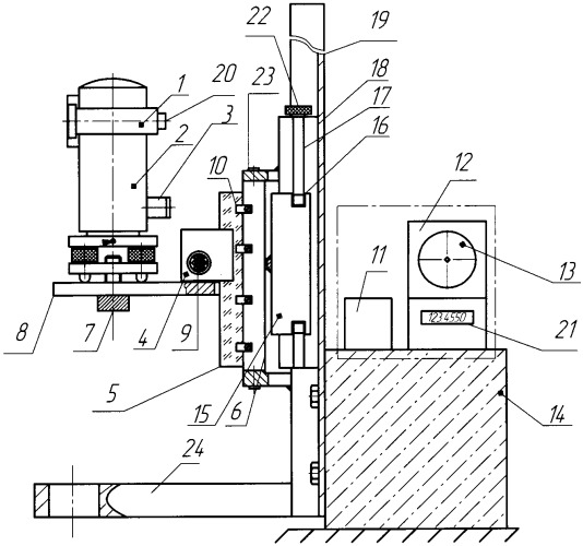 Устройство для поверки и калибровки вертикальных угловых измерительных систем геодезических приборов (патент 2349877)