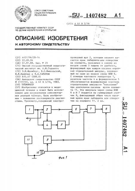 Тремометр (патент 1407482)