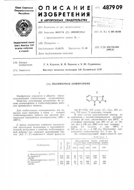 Полимерная композиция (патент 487909)