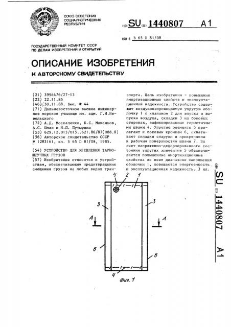 Устройство для крепления тарно-штучных грузов (патент 1440807)