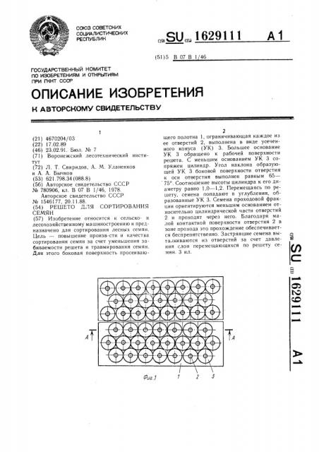 Решето для сортирования семян (патент 1629111)