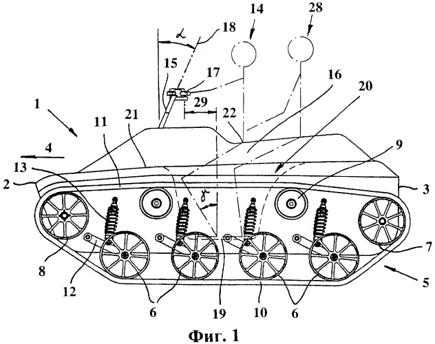 Вездеход на гусеничном ходу (патент 2421363)