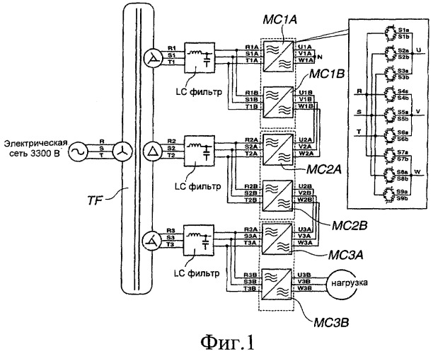 Высоковольтный прямой силовой преобразователь переменного тока (патент 2379817)