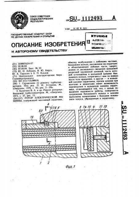 Ротор электрической машины (патент 1112493)