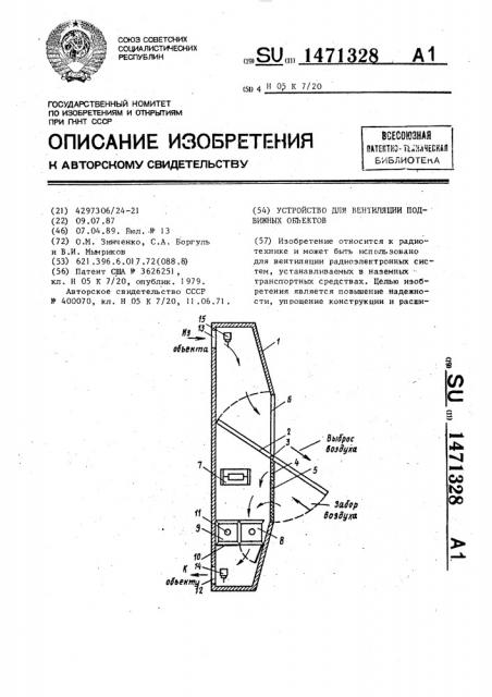 Устройство для вентиляции подвижных объектов (патент 1471328)